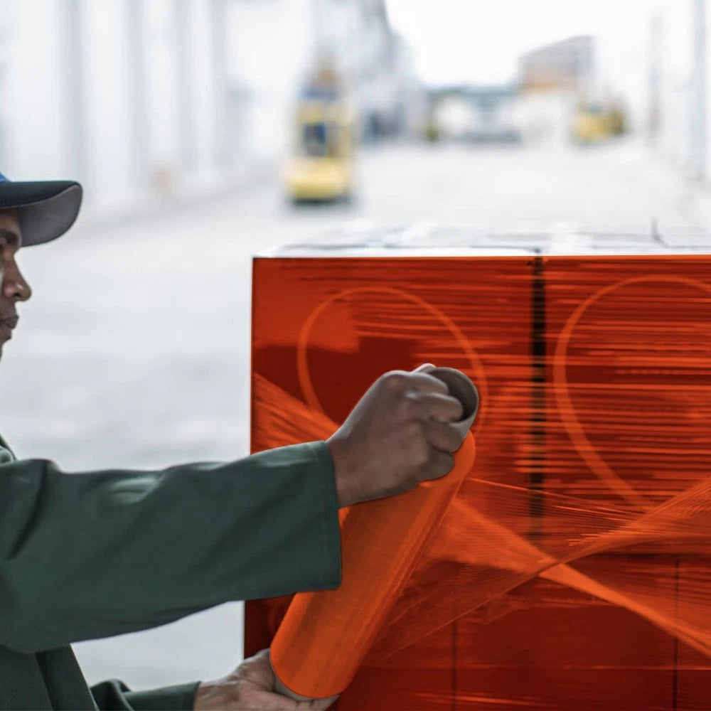 Pallet Wrap Shrink Extended Orange Cling Wrapping Film 400mm x 200m 25mu