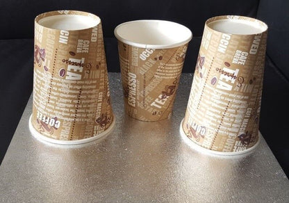 Paper Coffee Tea Cups Disposable Kraft Paper Cups for Hot & Cold Drinks