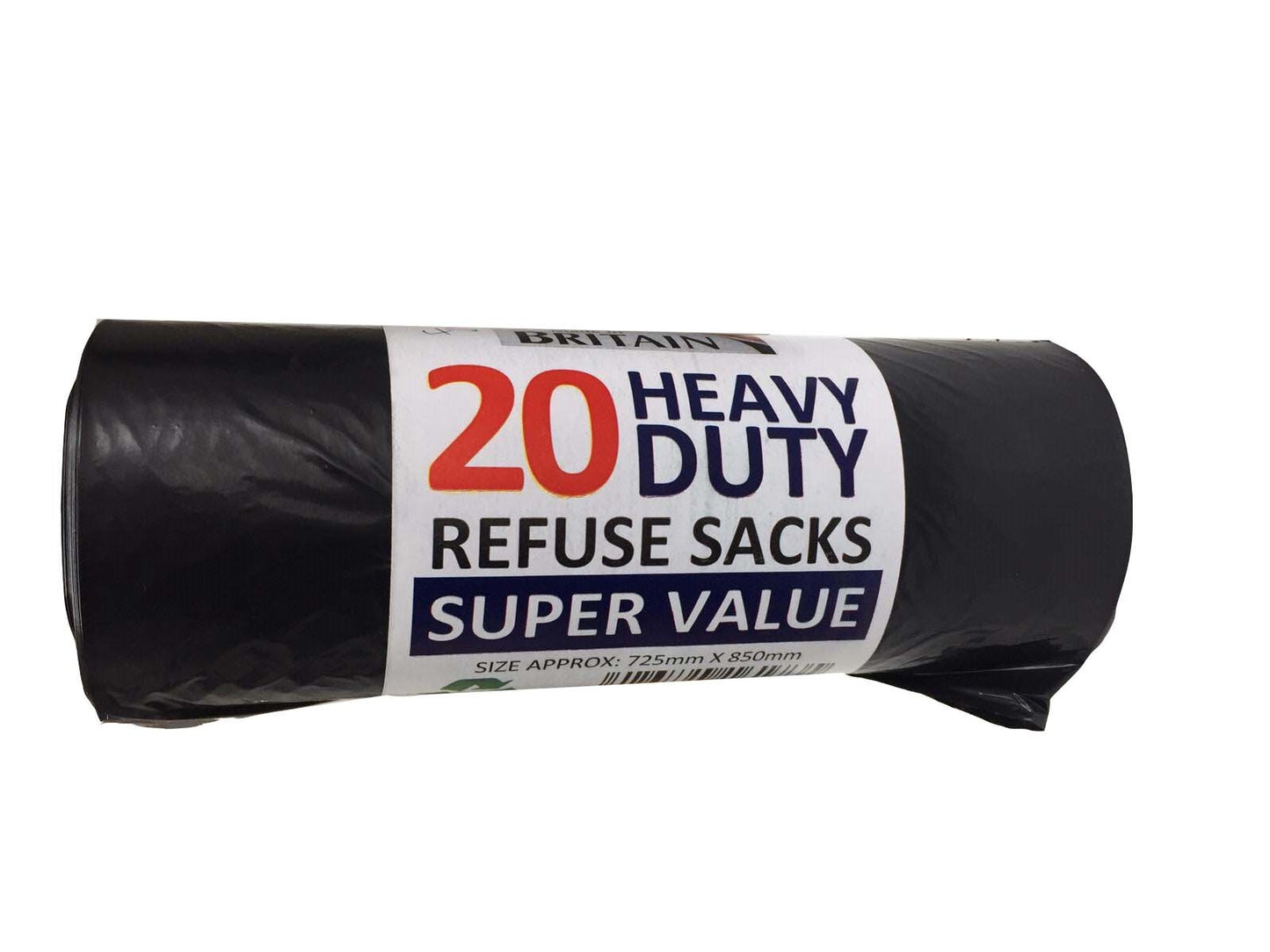 Refuse Sacks Heavy Duty 14" x 32" x 30" 20mu Black Bin Liner 50ltr Bin Bags