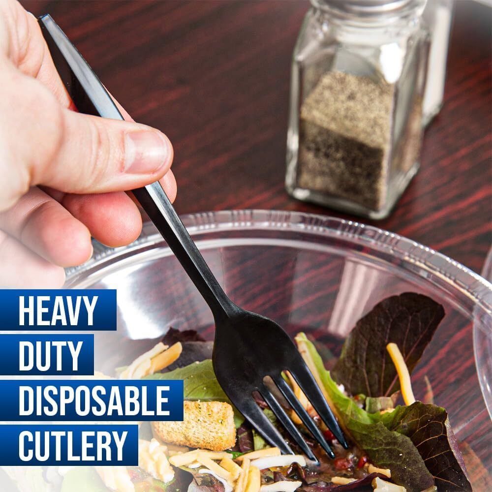 Reusable Spoons Forks Knives Plastic Cutlery Set Heavy Duty Catering Weddings