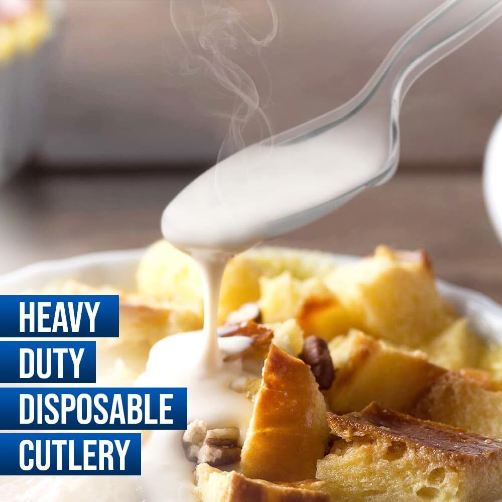 Reusable Spoons Forks Knives Plastic Cutlery Set Heavy Duty Catering Weddings