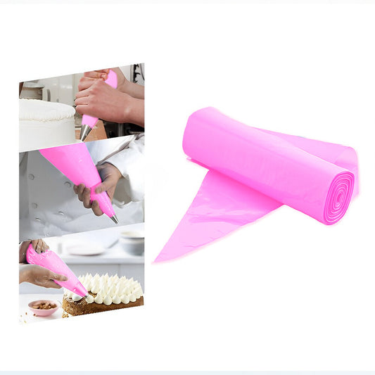 Icing Piping Bags Pink Sticky Disposable Cake Decoration Savoy Bag 21" (Large)