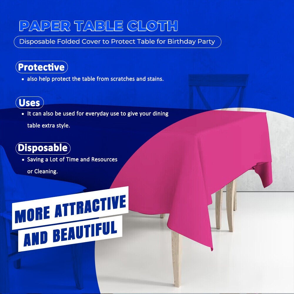 Disposable Paper Table Cover 90cm x 90cm for Parties Catering Weddings Camping