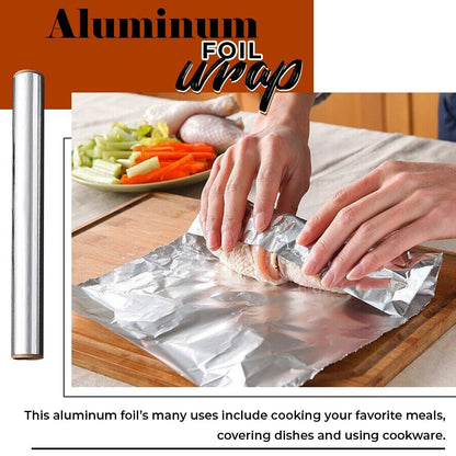 6 x Aluminium Catering Kitchen Tin Foil Roll 450mm x 75m for BBQ Food Wrap Roll