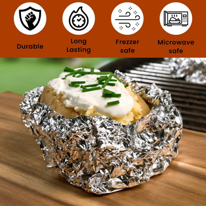 6 x Aluminium Catering Kitchen Tin Foil Roll 450mm x 75m for BBQ Food Wrap Roll