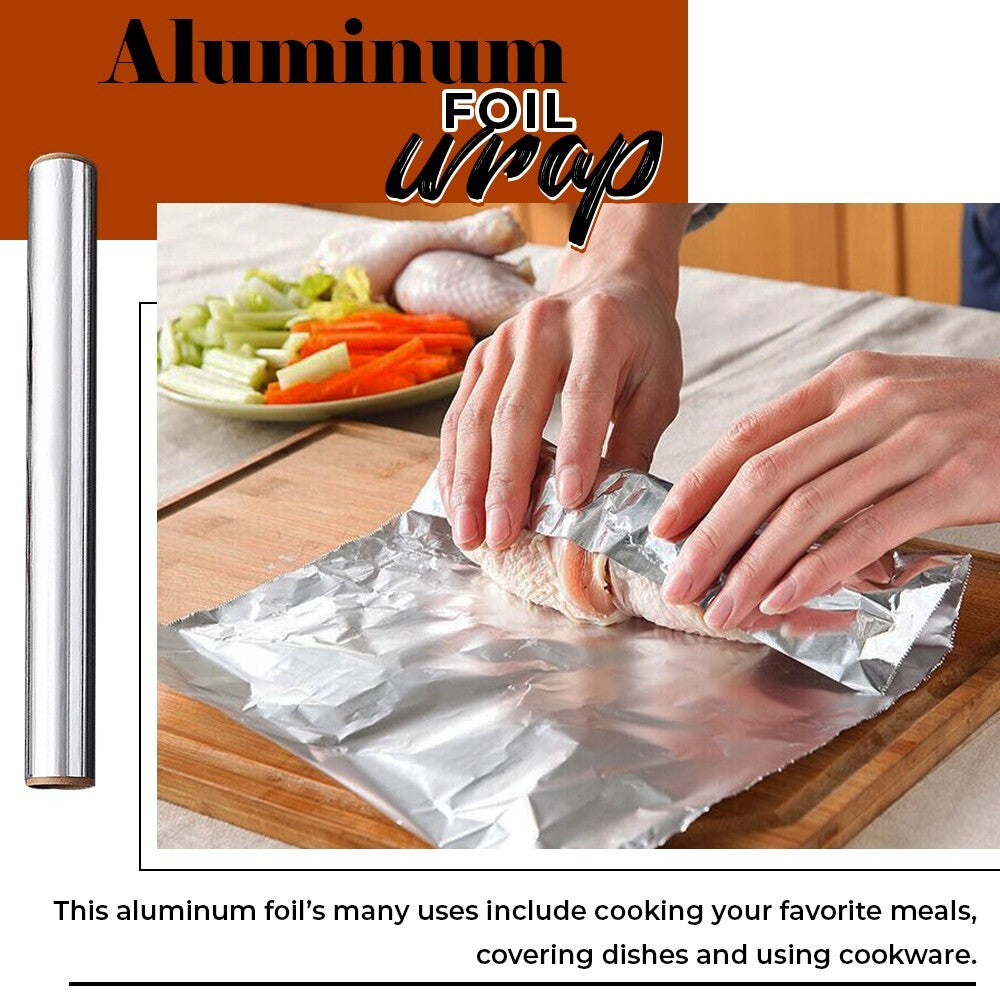 12 x Aluminium Catering Kitchen Tin Foil Roll 300mm x 75m for BBQ Food Wrap Roll