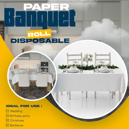 Colored Paper Banquet Roll Disposable Table Cover Banqueting Roll - 8m x 1.14m