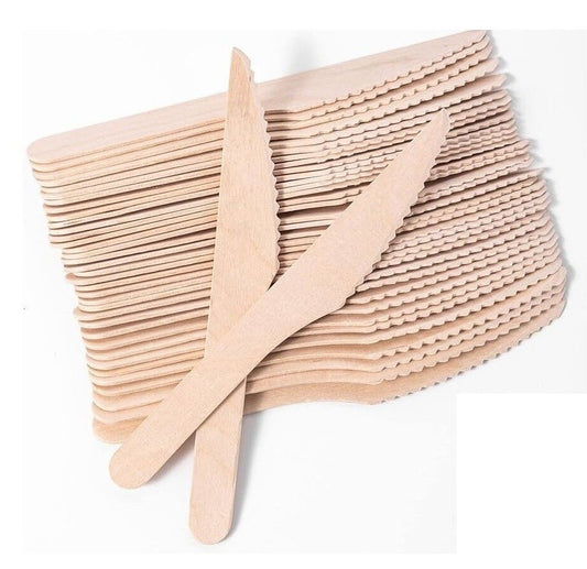 300 x Disposable Knives Wooden Cutlery for Catering Weddings Birthday Parties