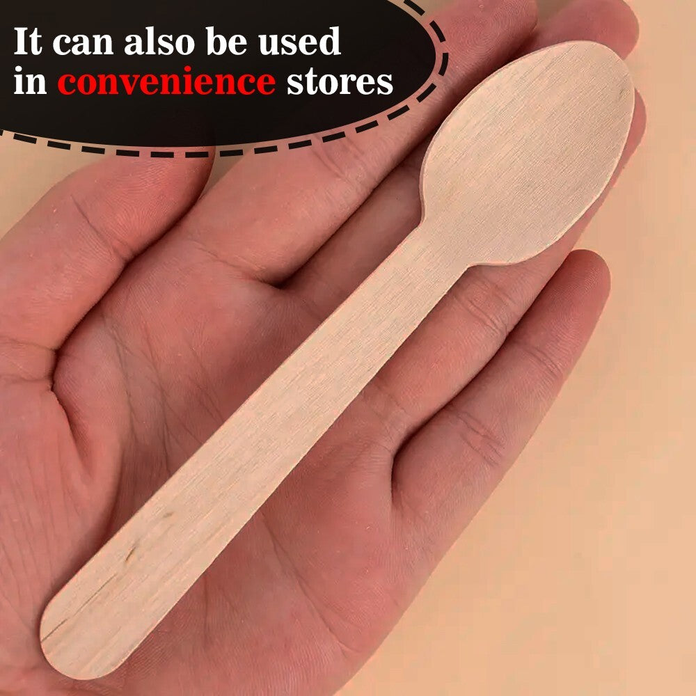 300 x Disposable Wooden Spoons Birchwood Cutlery Set for Party Catering Weddings