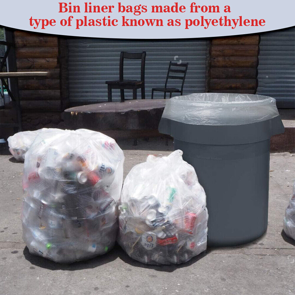 50 x Clear Bin Bags Heavy Duty Rubbish Garbage Trash Bin Bags for Wastage