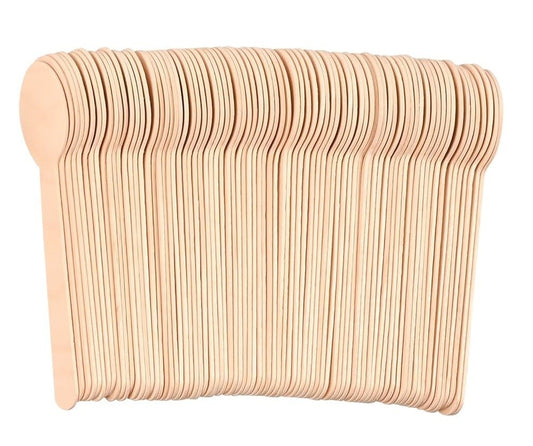 100 x Disposable Wooden Spoons Birchwood Cutlery Set for Party Catering Weddings