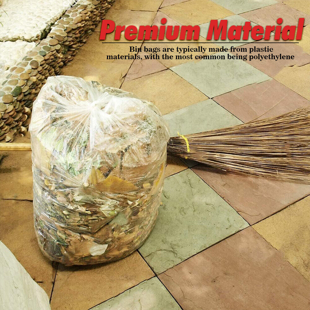 300 x Clear Bin Bags Heavy Duty Rubbish Garbage Trash Bin Bags for Wastage