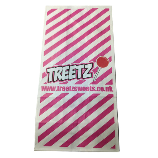 Candy Paper Bags 5" x 8.5" x 10" Pink Striped Sweet Bags for Chocolates Candies