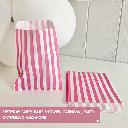 1000 x Candy Paper Bags Striped Sweets Treats Parties Birthday Wedding 7" x 9"