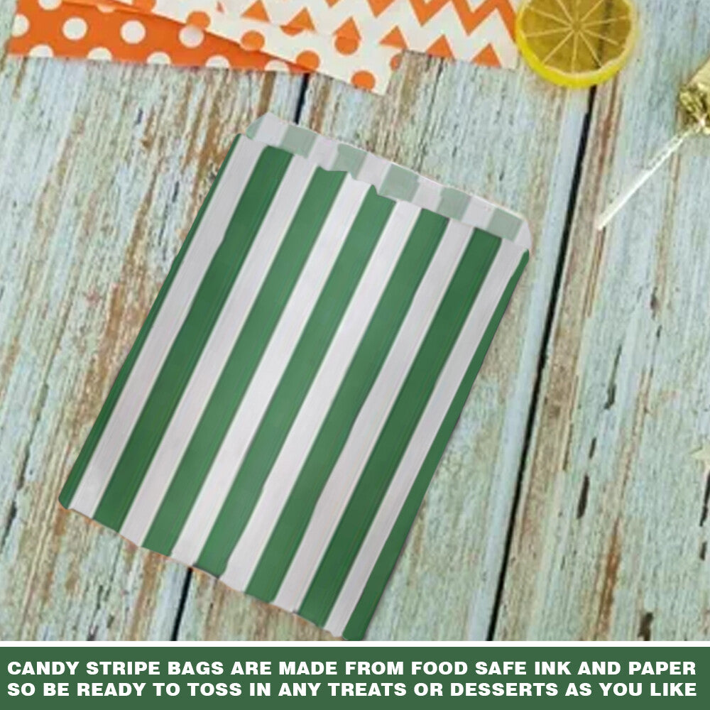 500 x Candy Paper Bags Striped Sweets Treats Parties Birthday Weddings 5" x 7"