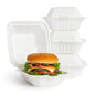 100 x Burger Boxes 6" (450ml) Biodegradable Bagasse Takeaway Container
