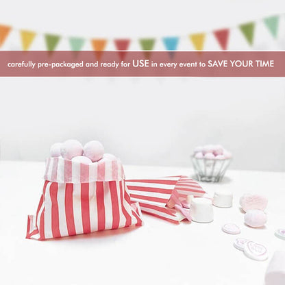 500 x Candy Paper Bags Striped Sweets Treats Parties Birthday Weddings 7" x 9"