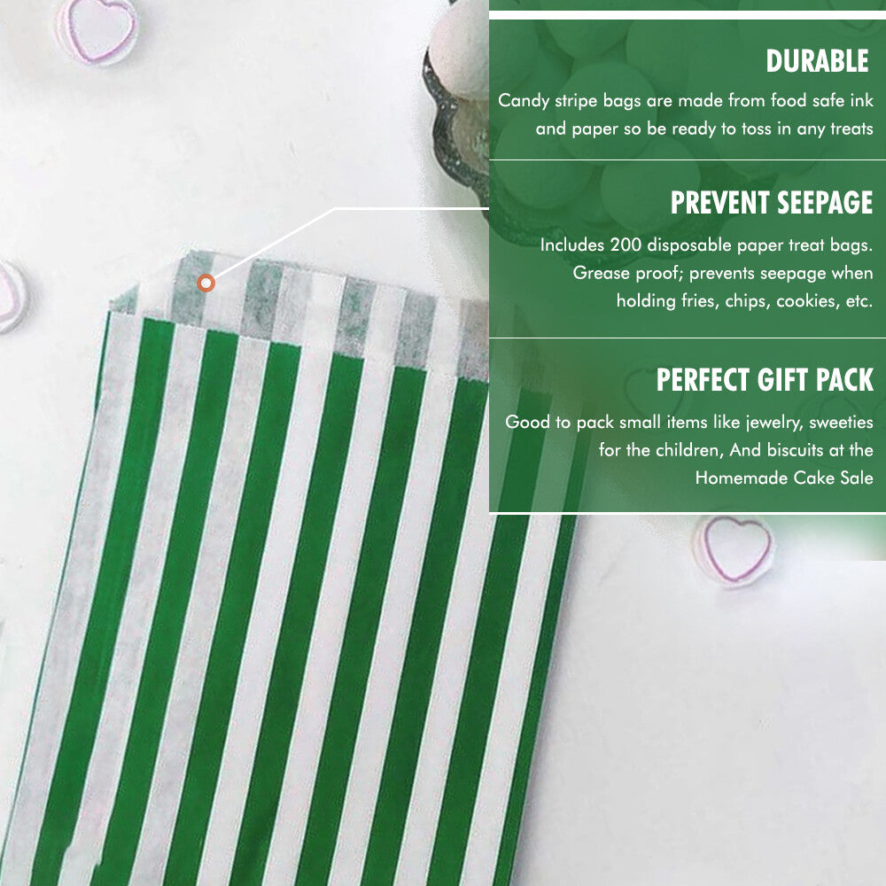 1000 x Candy Paper Bags Striped Sweets Treats Parties Birthday Wedding 5" x 7"