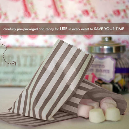 1000 x Candy Paper Bags Striped Sweets Treats Parties Birthday Wedding 5" x 7"