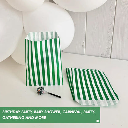 100 x Candy Paper Bags Striped Sweets Treats Parties Birthday Wedding 5" x 7"
