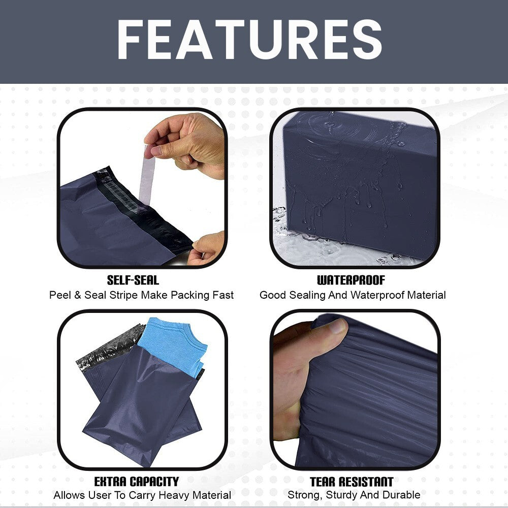 80,000 x Dark Grey Mailing Bag Misprinted Postage Mailers 8" x 12" (Full Pallet)