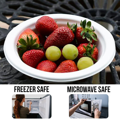 50 x Bagasse Party Bowls 6oz & 12oz White Sugarcane Fiber Biodegradable Bowls