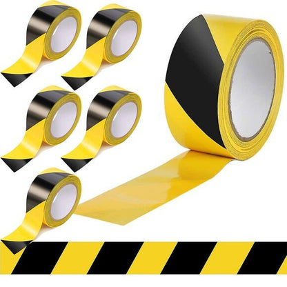 Reflective Hazard Warning Tape 48mm x 33m Black & Yellow Caution Barrier Tape