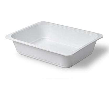 200 x Reusable Plastic Food Serving Tray 7" x 9" White Tray for Baking Freezing