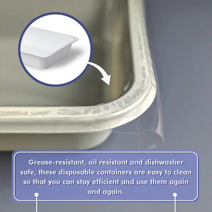 200 x Reusable Plastic Food Serving Tray 7" x 9" White Tray for Baking Freezing