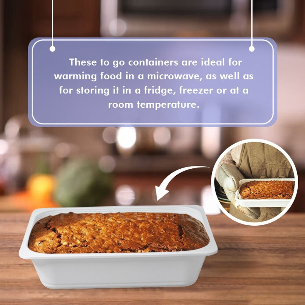 100 x Reusable Plastic Food Serving Tray 7" x 9" White Tray for Baking Freezing