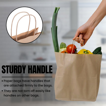 Kraft Paper Bags with Handle XS to XXL Brown Twisted Handle Paper Carrier Bags