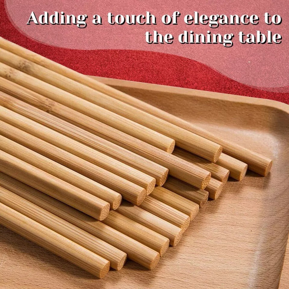 100 Pairs Wooden Chopsticks 9" (23cm) Japanese Chinese Cuisine Bamboo Chop Stick