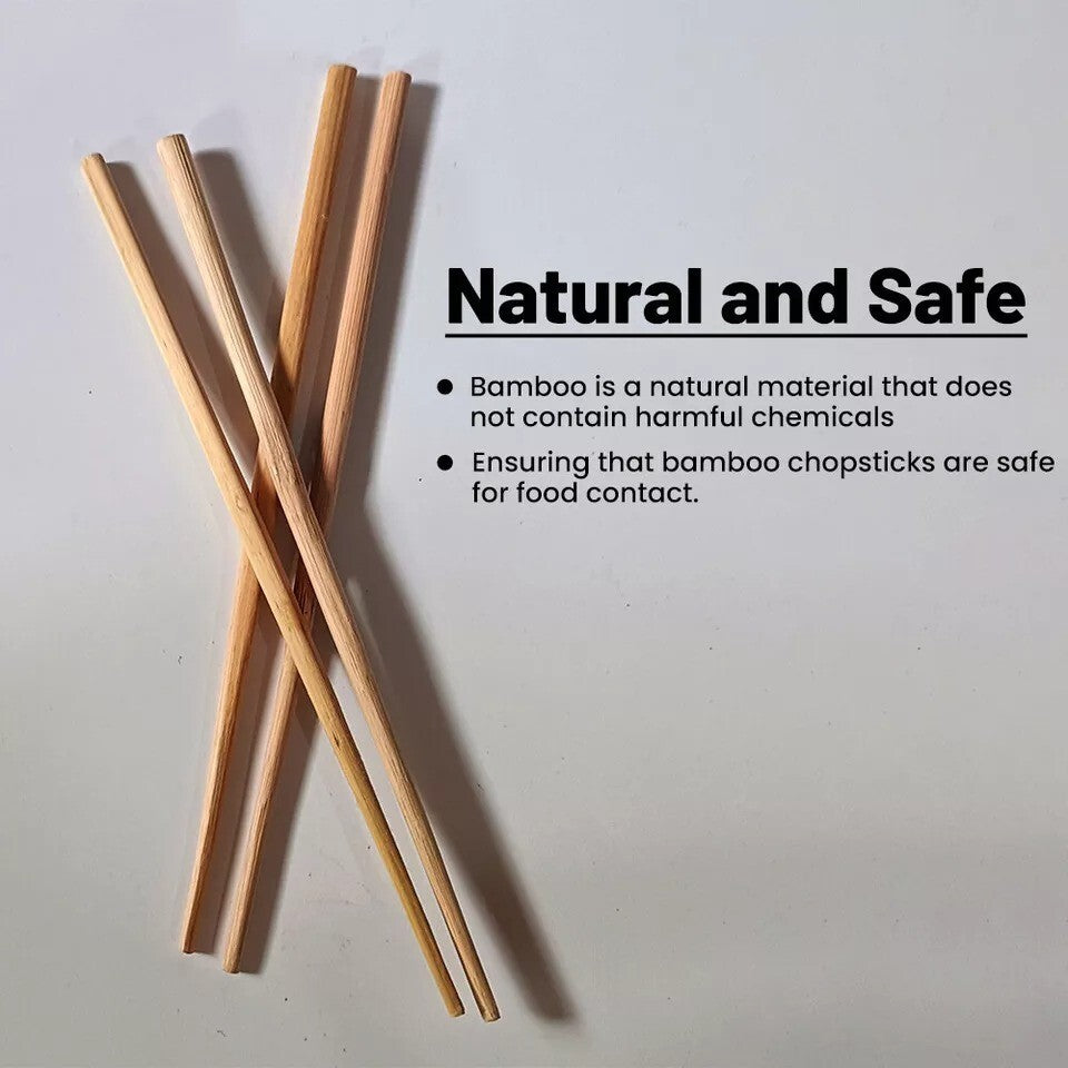 100 Pairs Wooden Chopsticks 9" (23cm) Japanese Chinese Cuisine Bamboo Chop Stick