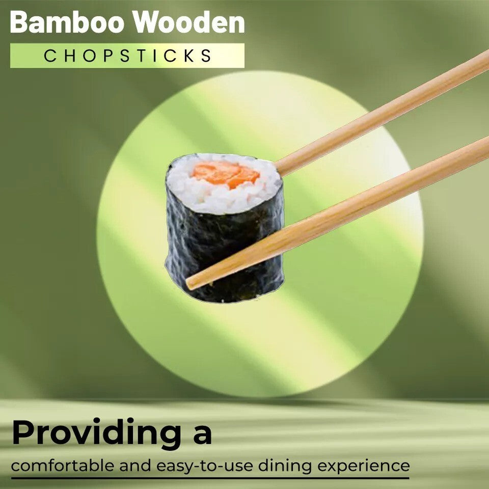 100 Pairs Wooden Chopsticks 9" (23cm) Japanese Chinese Cuisine Bamboo Chop Stick