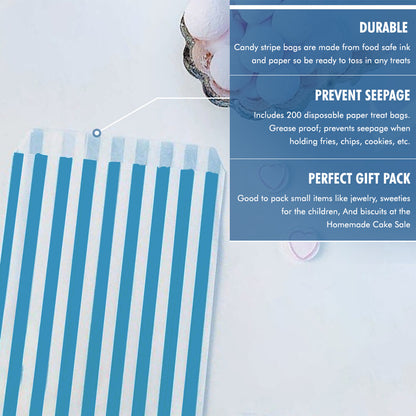 Candy Paper Bags Striped Sweets Treats Parties Birthday Gifts Wedding Pick n mix