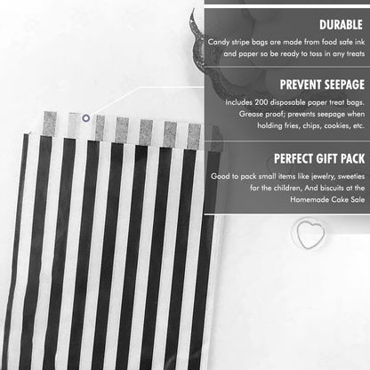 Candy Paper Bags Striped Sweets Treats Parties Birthday Gifts Wedding Pick n mix