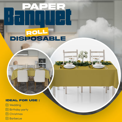 Colored Paper Banquet Roll Disposable Table Cover Banqueting Roll - 7m x 1.14m