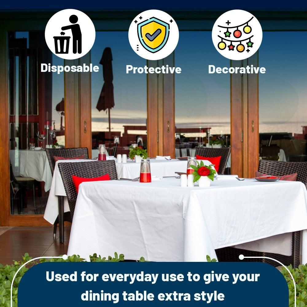 Paper Banquet Roll 8m x 1.14m White Protective Disposable Table Clothes Roll