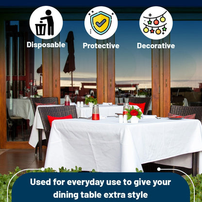 Paper Banquet Roll 8m x 1.14m White Protective Disposable Table Clothes Roll
