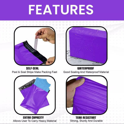 60 x Purple Mixed Size Mailing Bag 6.5x9, 9x12, 10x14, 12x16 (15pcs Each Size)