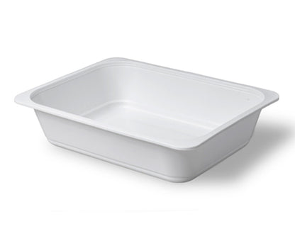 Reusable Plastic Food Serving Tray 7" x 9" White Tray for Baking Freezing Serve