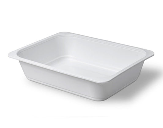 Reusable Plastic Food Serving Tray 7" x 9" White Tray for Baking Freezing Serve