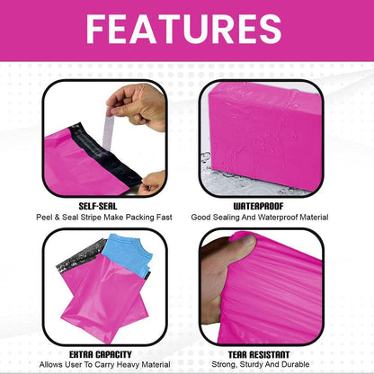 60 Pink Mixed Size Mailing Bag 6 x 9, 9 x 12, 10 x 14, 12 x 16 (Each Size 15pcs)