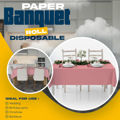 Colored Paper Banquet Roll Disposable Table Cover Banqueting Roll - 7m x 1.14m