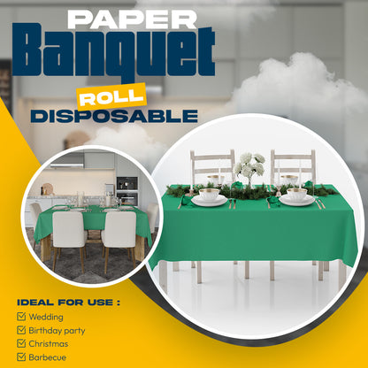 Colored Paper Banquet Roll Disposable Table Cover Banqueting Roll - 7m x 1.14m