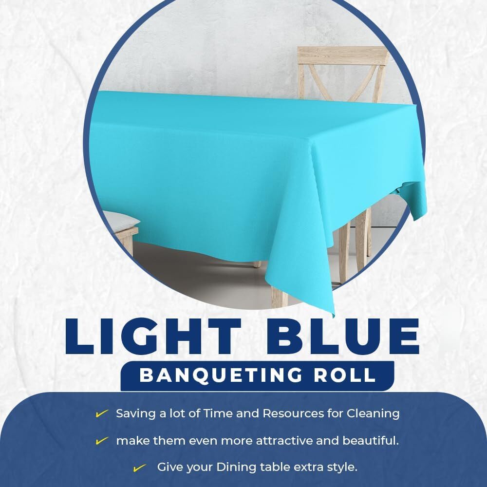Colored Paper Banquet Roll Disposable Table Cover Banqueting Roll - 7m x 1.14m