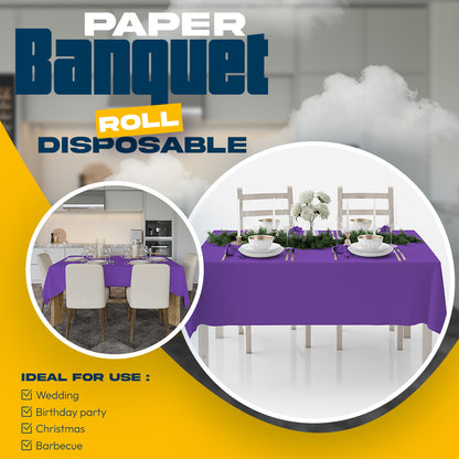 Colored Paper Banquet Roll Disposable Table Cover Banqueting Roll - 7m x 1.14m