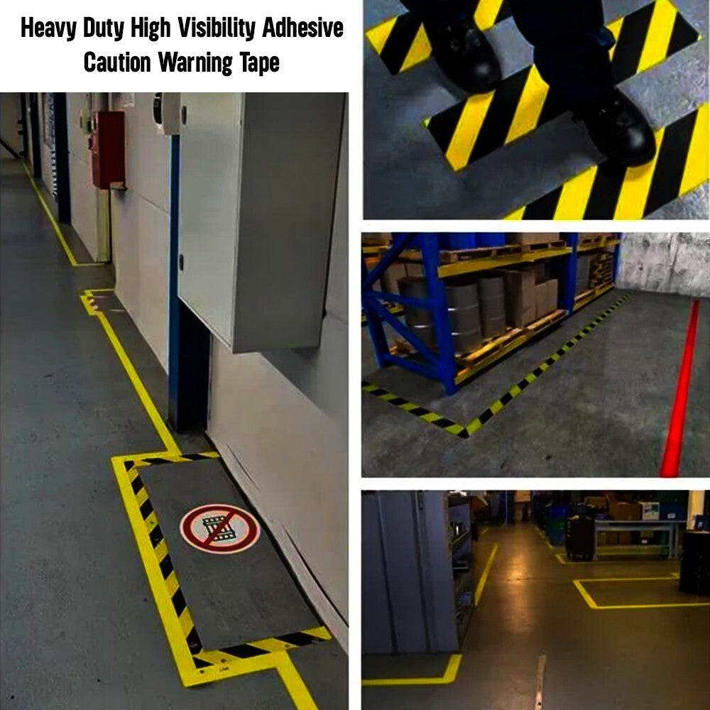 36 x Hazard Warning Reflective LDPE Adhesive Floor Marking Warning Tape 48mmx33m