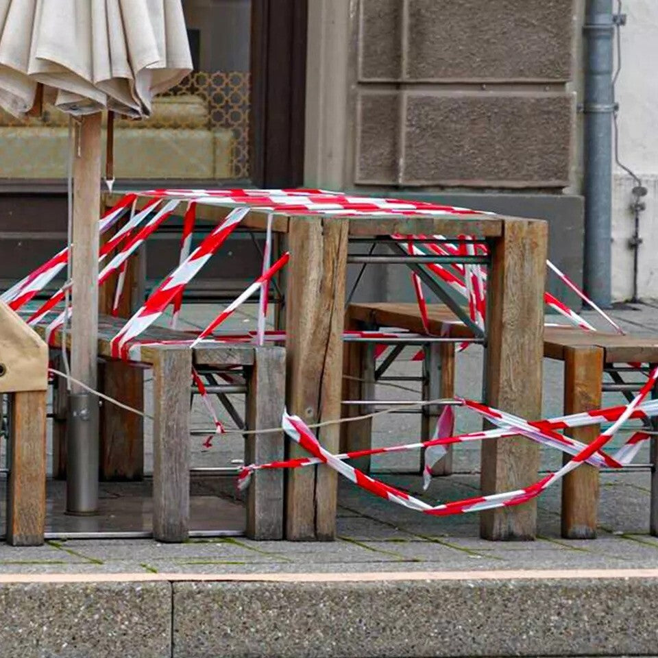 Hazard Warning Marking Tape 48mm x 33m Red & White Caution Barrier Tape