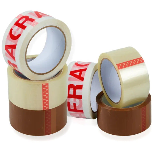 Parcel Packaging Tape 48mm x 66m Clear Fragile Brown Cartoon Sealing Tape